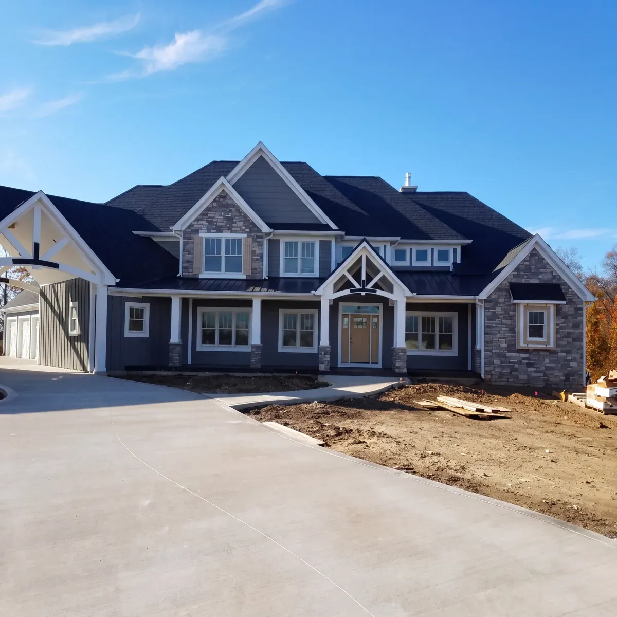 GNG Roofing project at dusk